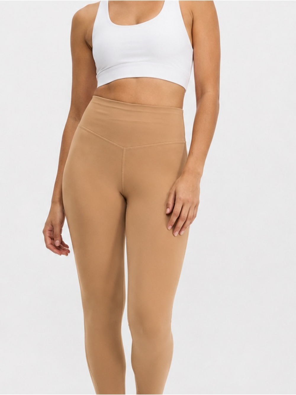 NWT girlfriend collective Neutral Camel Activewear Leggings